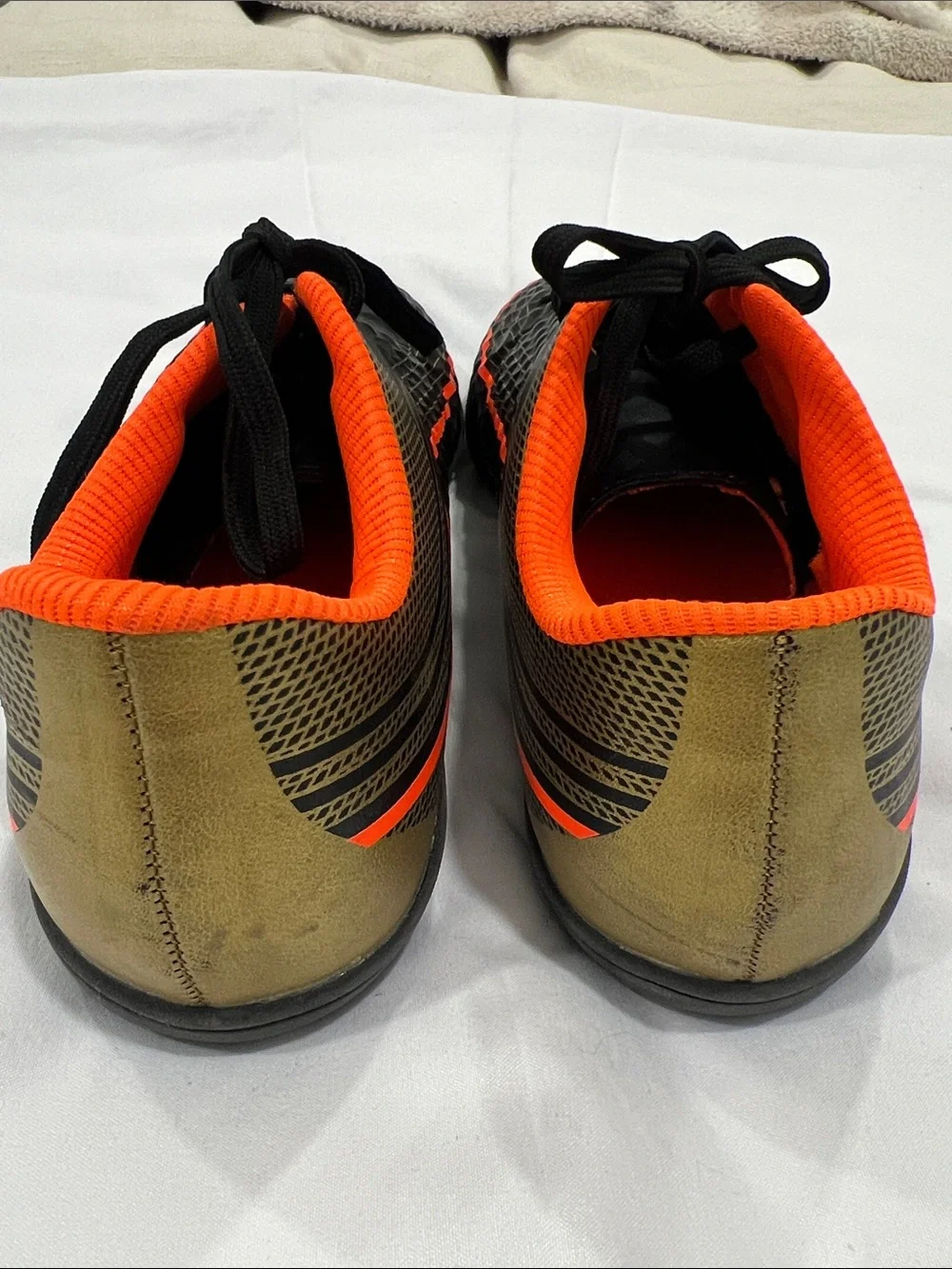 Hawkwell Black & Orange Kids Indoor Soccer Sneakers